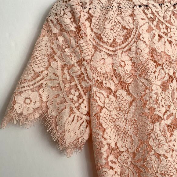 Ganni Duval Corded Lace Pink Midi Dress Womens EU 38 US 6/8 - Picture 7 of 16